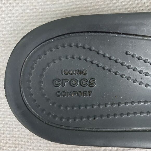 Crocs Comfort Lightweight Sloane Black Slide Slip On Sandals Women's Size 4 - Picture 5 of 6